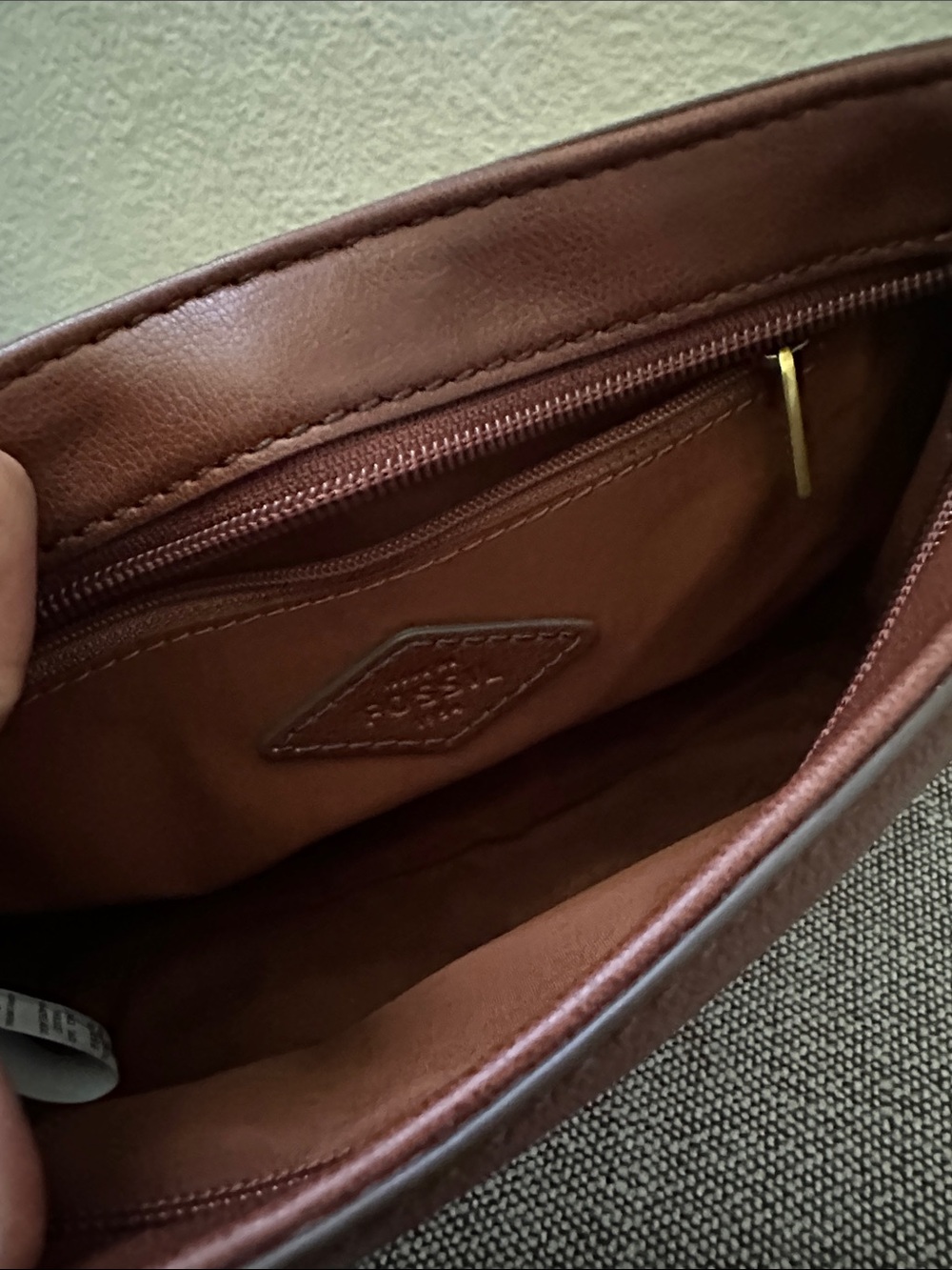 Fossil Gabriella small Brown Leather Crossbody Shoulder Bag - Picture 11 of 13